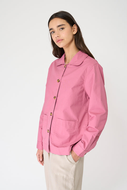 Chaqueta tipo sobrecamisa en algodón elástico