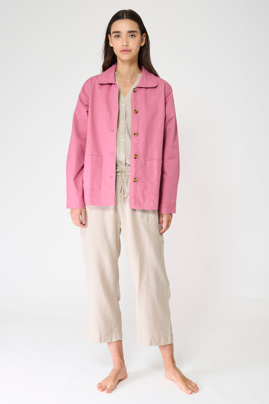 Chaqueta tipo sobrecamisa en algodón elástico