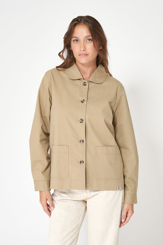 Chaqueta tipo sobrecamisa en algodón elástico