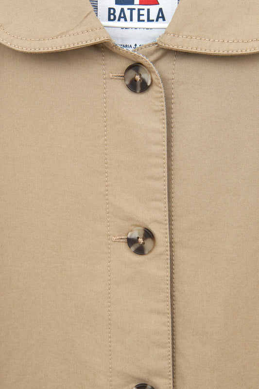 Chaqueta tipo sobrecamisa en algodón elástico