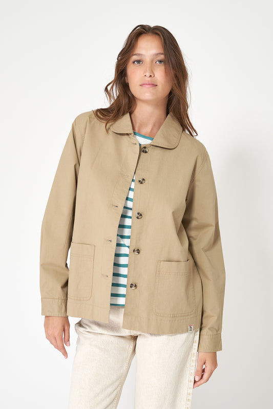 Chaqueta tipo sobrecamisa en algodón elástico