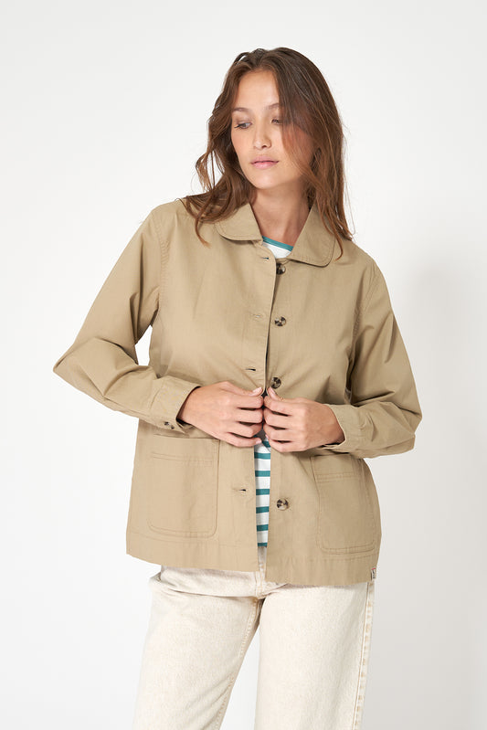 Chaqueta tipo sobrecamisa en algodón elástico