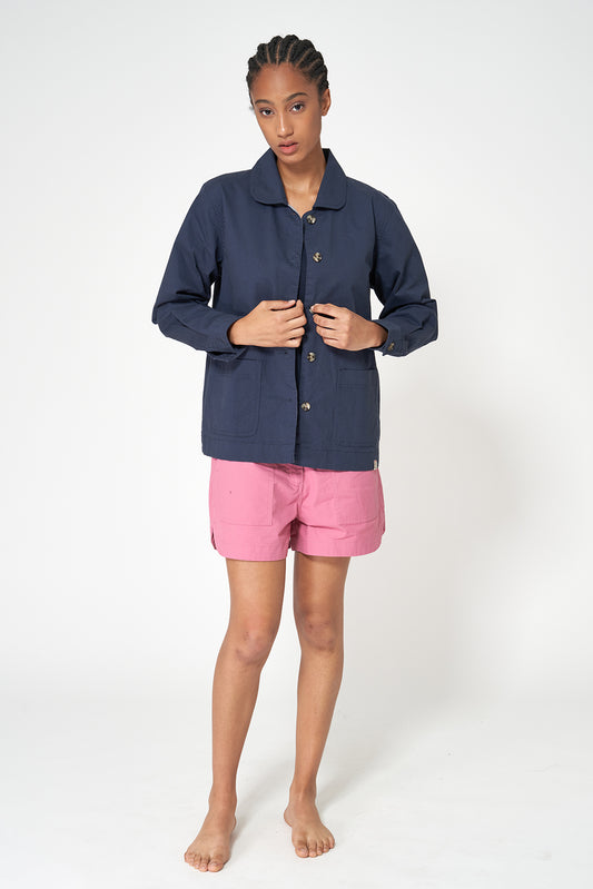 Chaqueta tipo sobrecamisa en algodón elástico