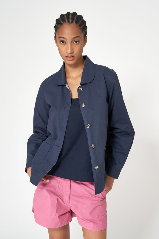 Chaqueta tipo sobrecamisa en algodón elástico