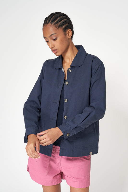 Chaqueta tipo sobrecamisa en algodón elástico