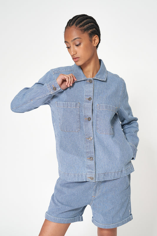 Chaqueta denim a rayas