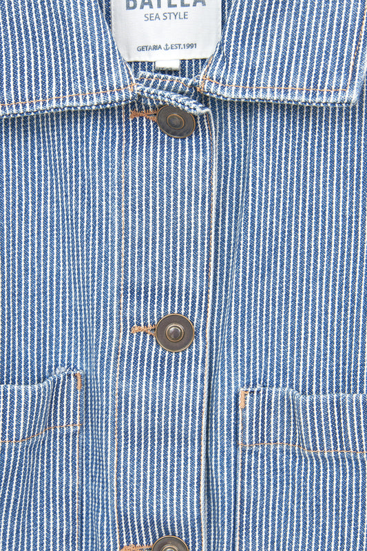 Striped denim jacket