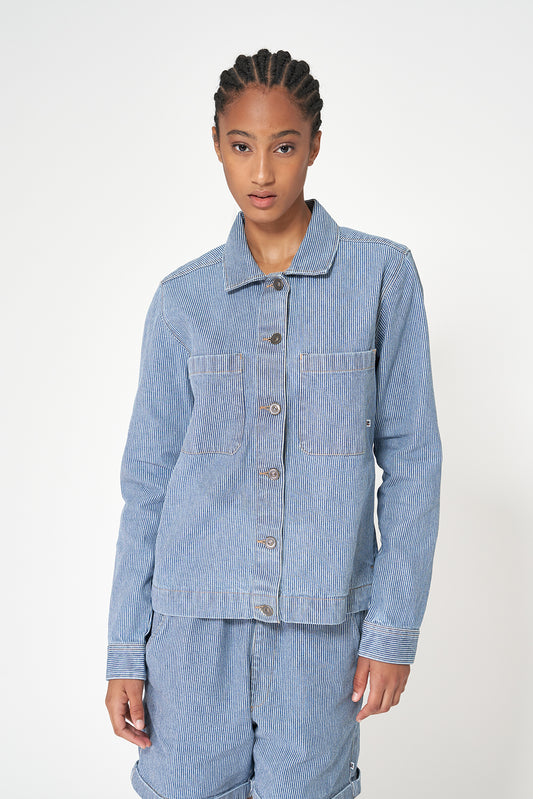 Chaqueta denim a rayas