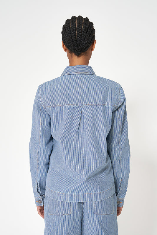 Chaqueta denim a rayas