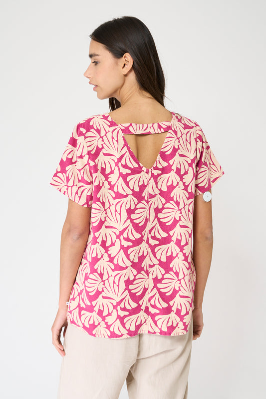 Blusa de mujer en lino y lyocell