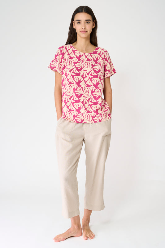 Blusa de mujer en lino y lyocell