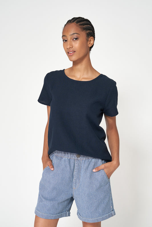 Blusa de mujer en lino y lyocell