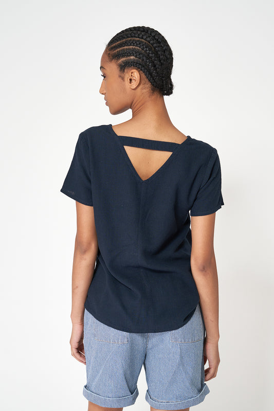 Blusa de mujer en lino y lyocell