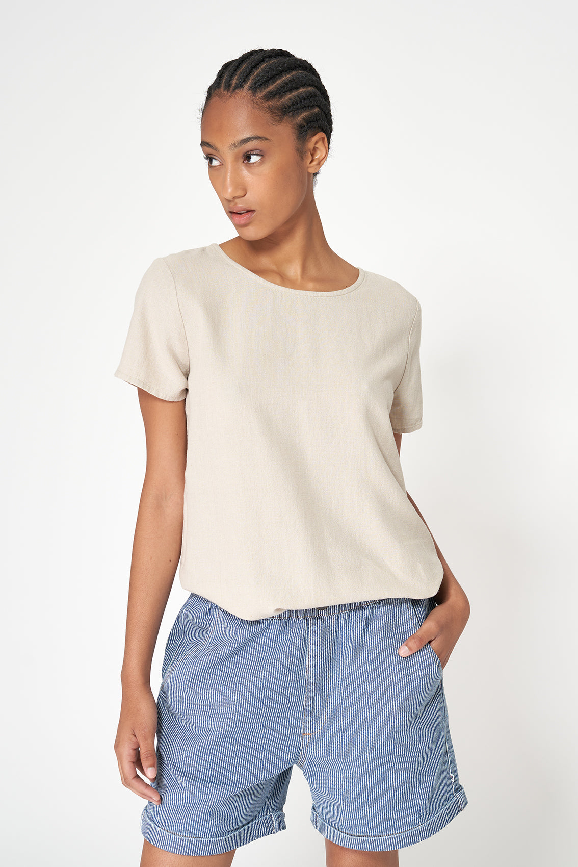 Women's linen and lyocell blouse