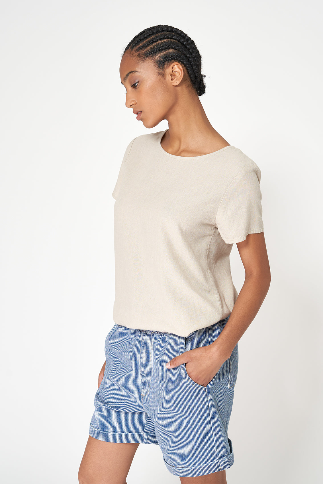 Women's linen and lyocell blouse
