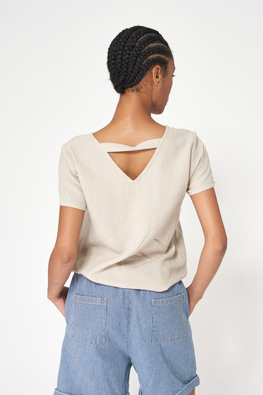 Blusa de mujer en lino y lyocell