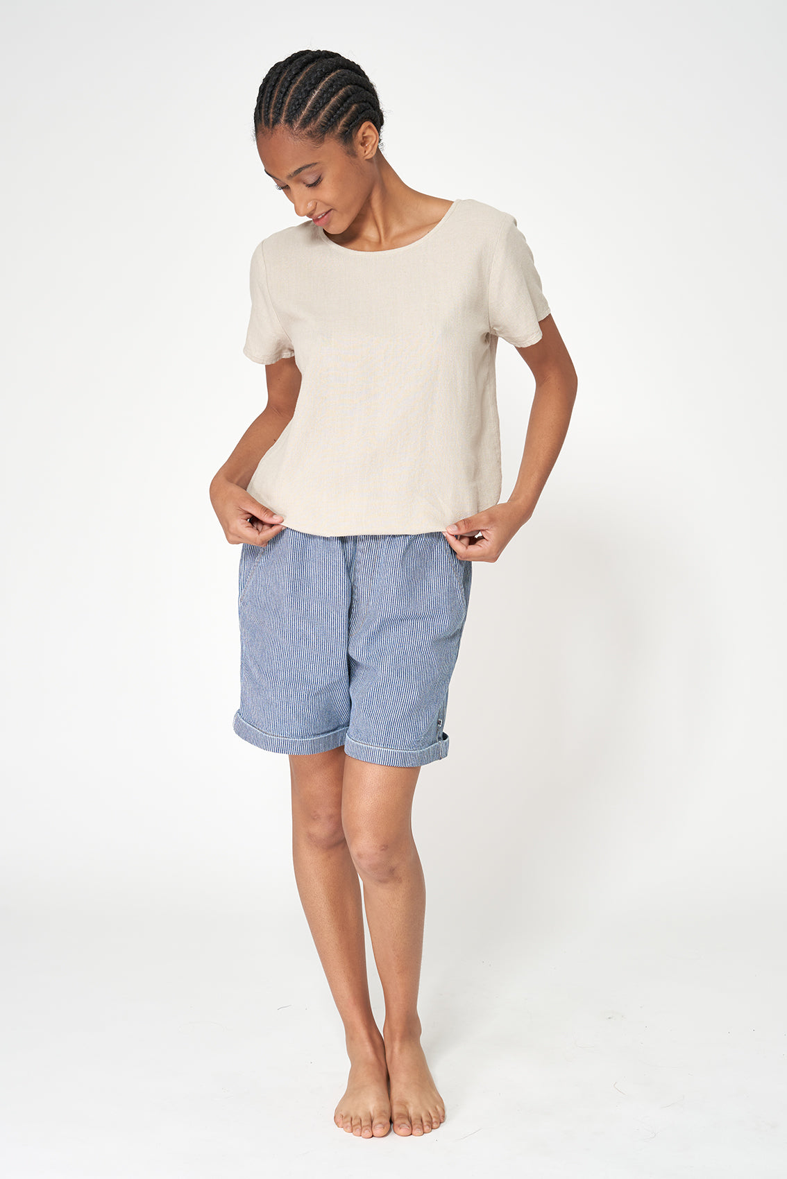 Women's linen and lyocell blouse