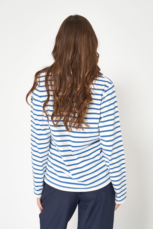 Camiseta algodón premium a rayas y cuello camisero