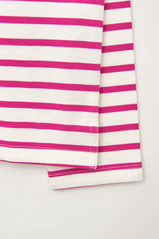 Camiseta algodón premium a rayas y cuello camisero