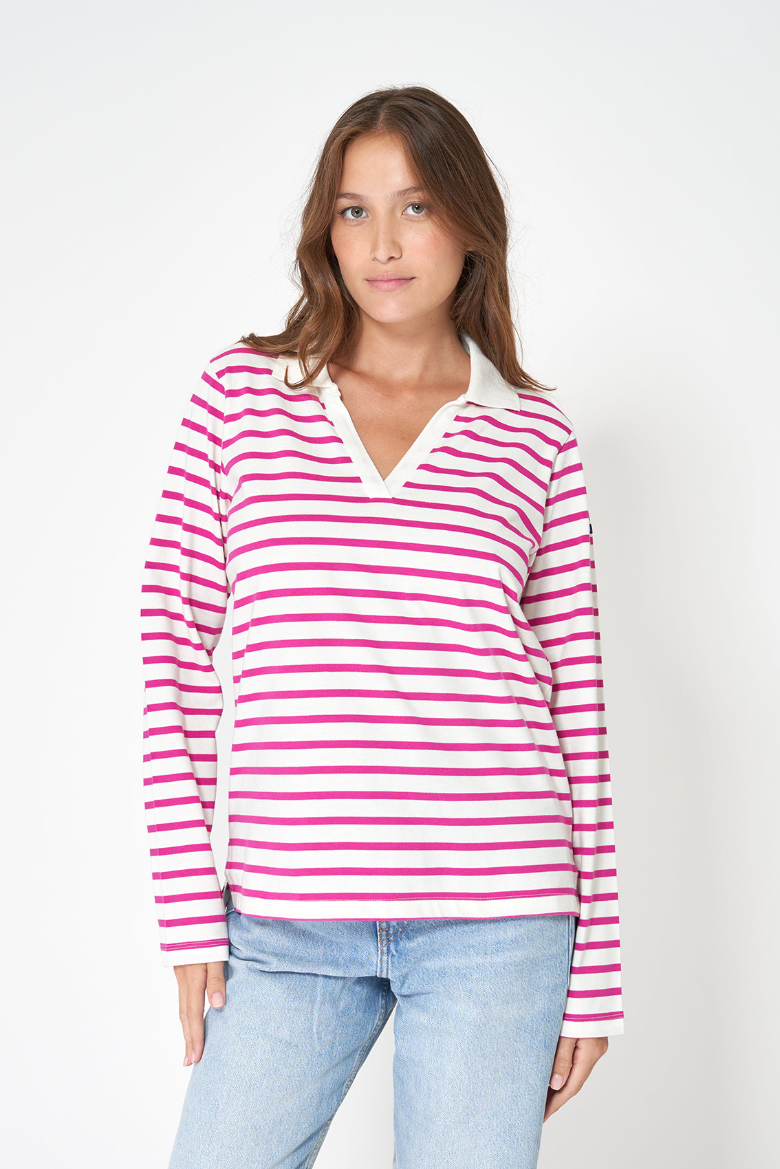 Premium striped cotton shirt with collar