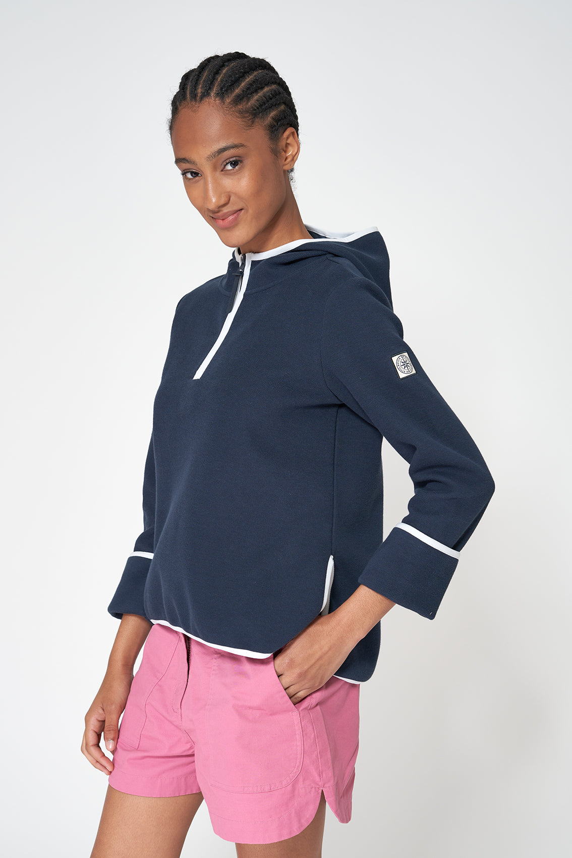 Sweat-shirt léger à capuche en tissu interlock