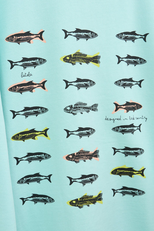 Sudadera con capucha y estampado peces algodón Terry