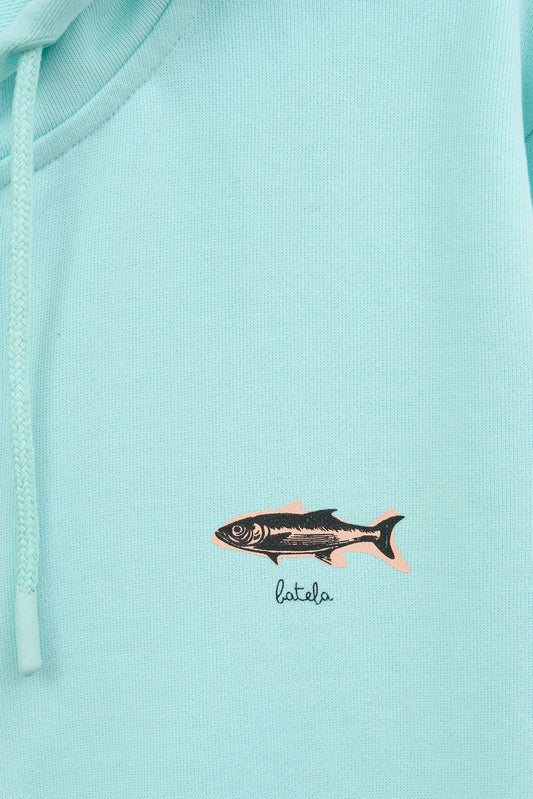 Sudadera con capucha y estampado peces algodón Terry