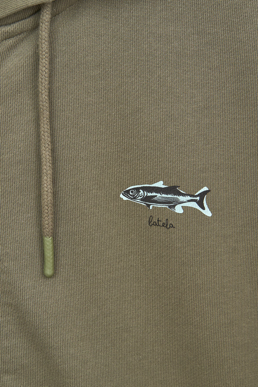 Sudadera con capucha y estampado peces algodón Terry