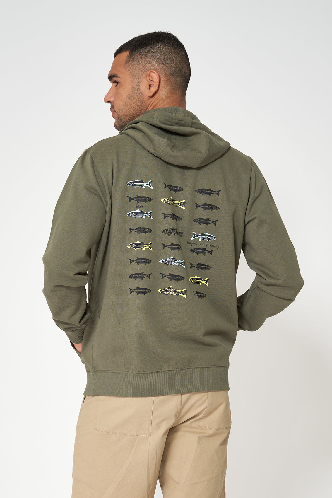 Sweat à capuche en molleton avec imprimé poissons