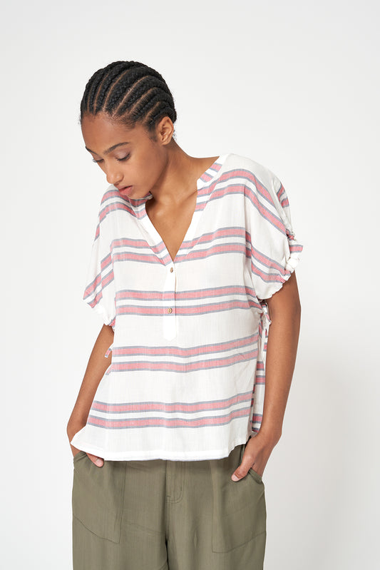 Blusa de mujer en mezcla de viscosa y algodón