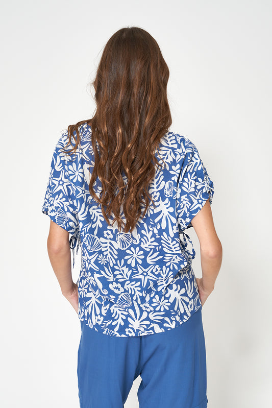 Blusa de mujer en mezcla de viscosa y algodón