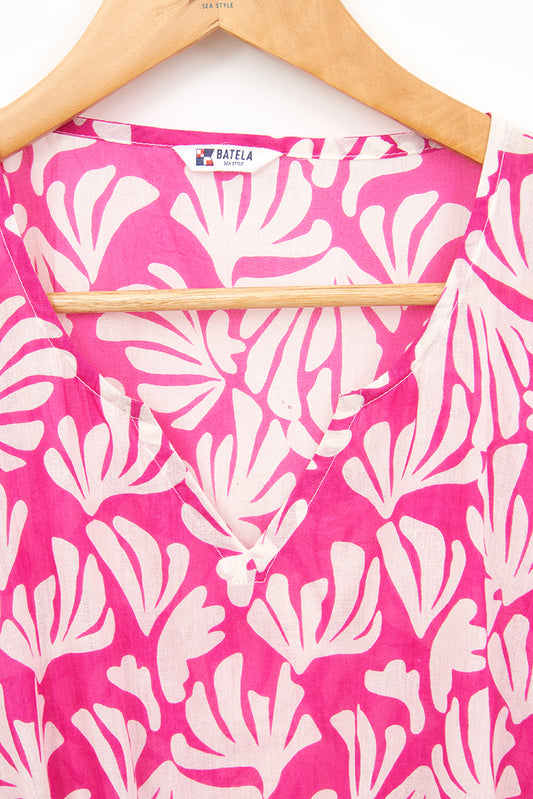 Seaweed print poncho in a nautical style
