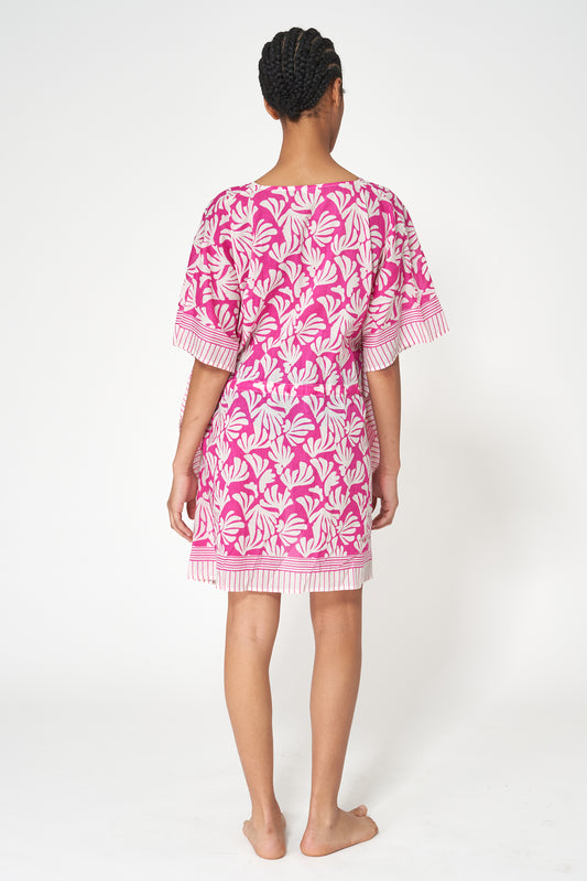 Seaweed print poncho in a nautical style