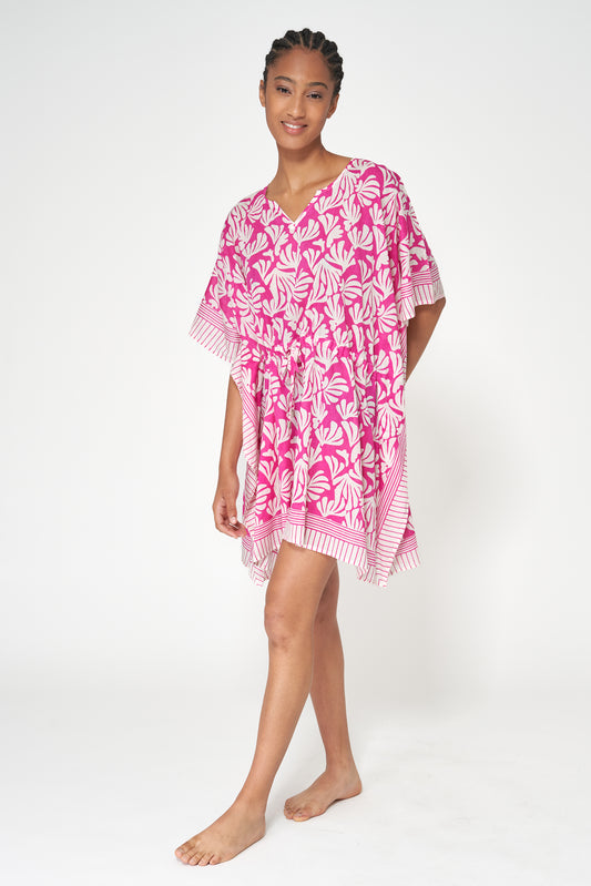 Seaweed print poncho in a nautical style