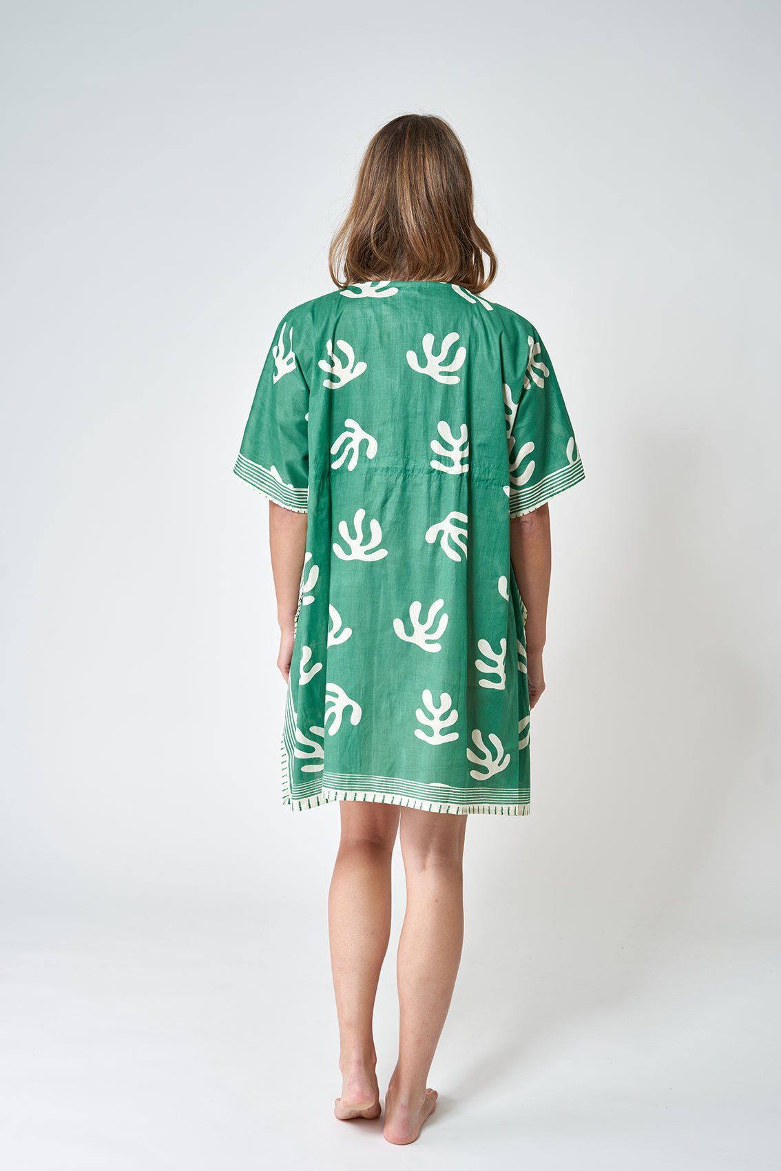 Green seaweed print poncho
