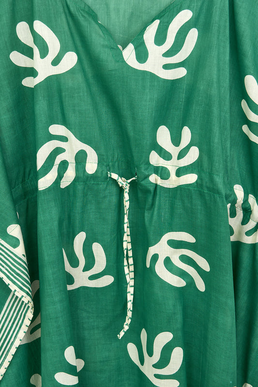 Poncho imprimé d'algues vertes