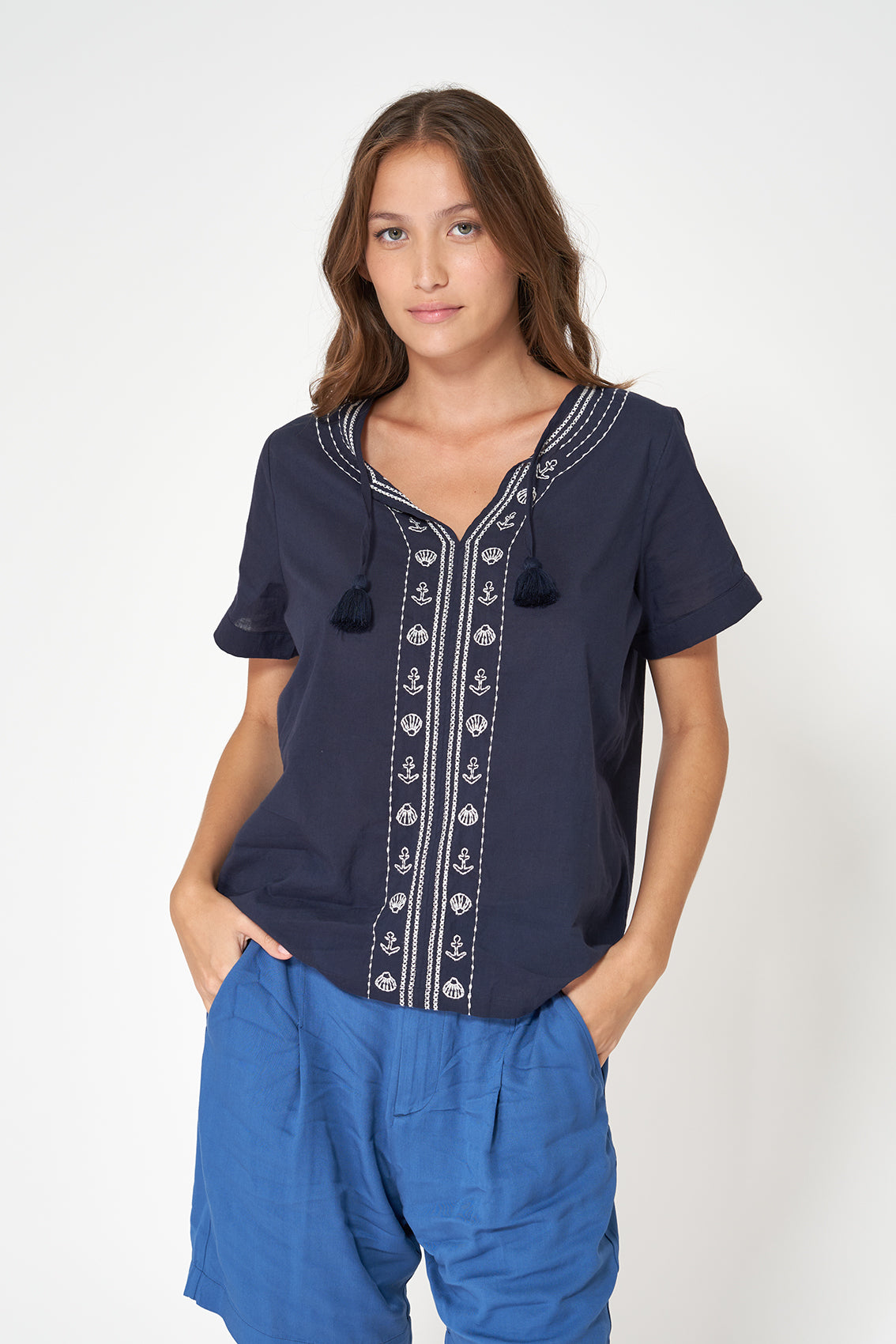 Women's cotton voile blouse