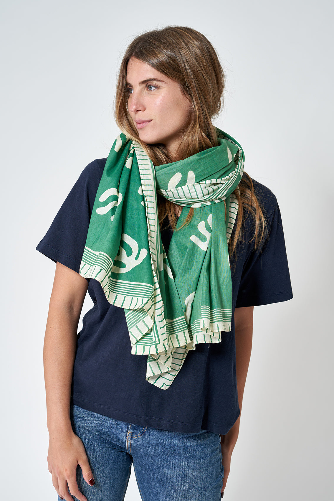 Fular estampado algas verde - Batela