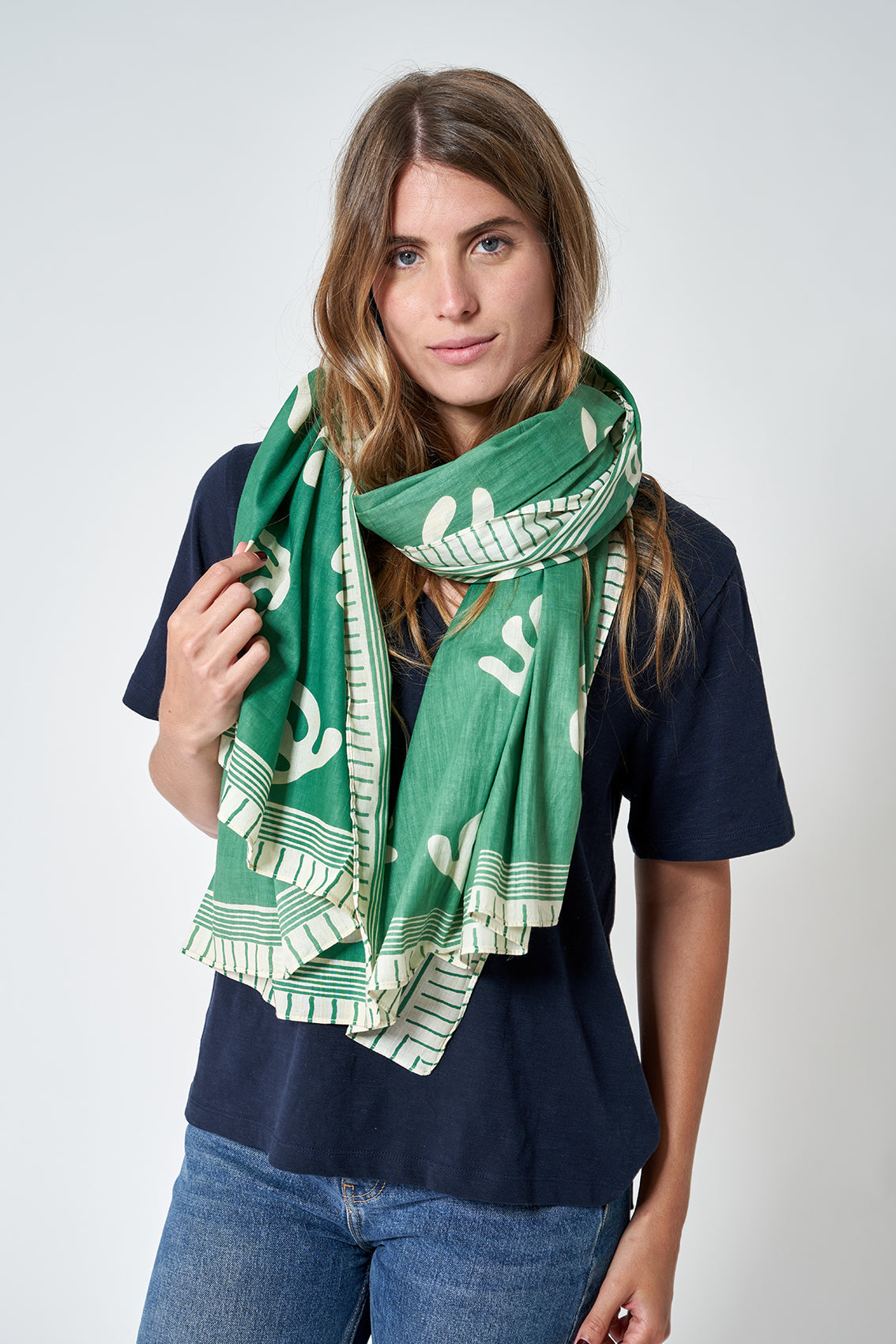 Fular estampado algas verde - Batela