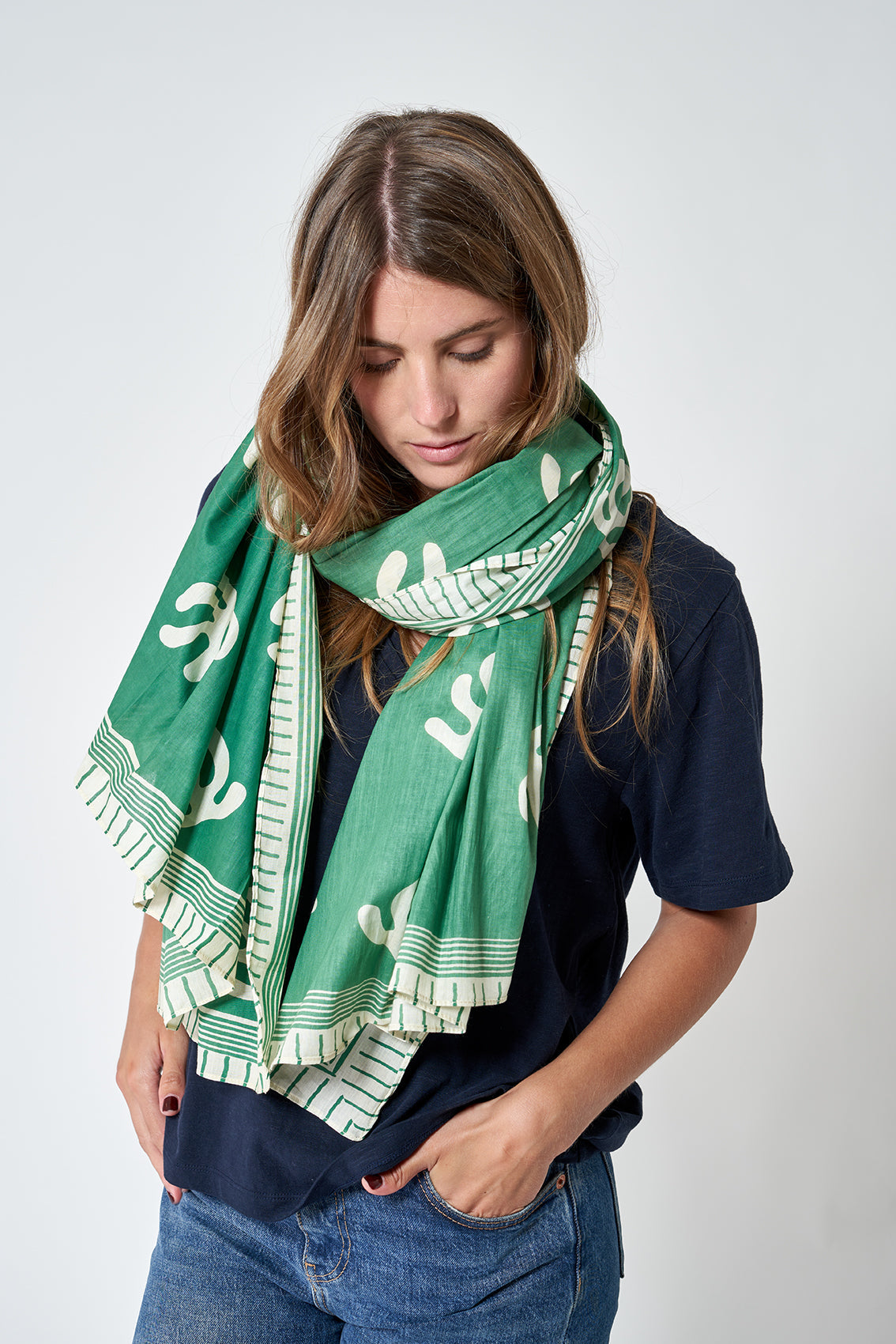 Fular estampado algas verde - Batela