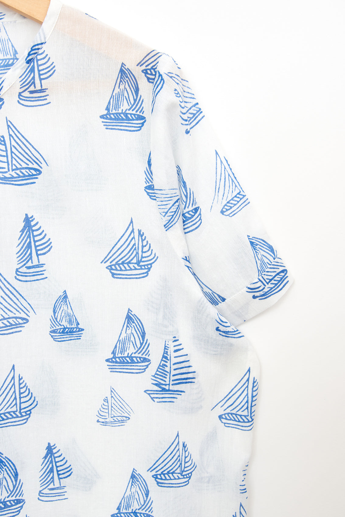 Women's printed cotton voile blouse