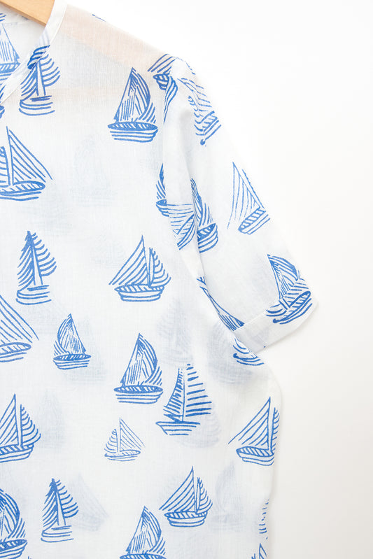 Blusa de mujer en voile de algodón estampado