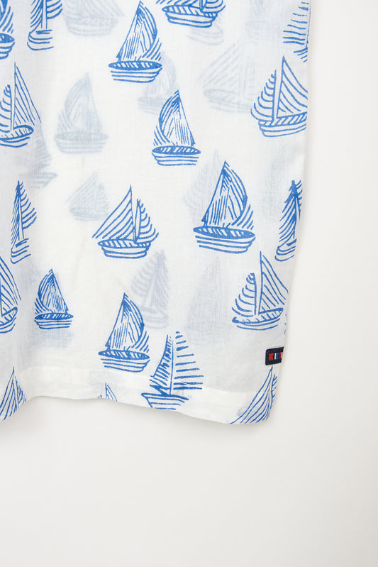 Blusa de mujer en voile de algodón estampado