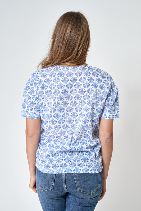 Blusa de mujer en voile de algodón estampado