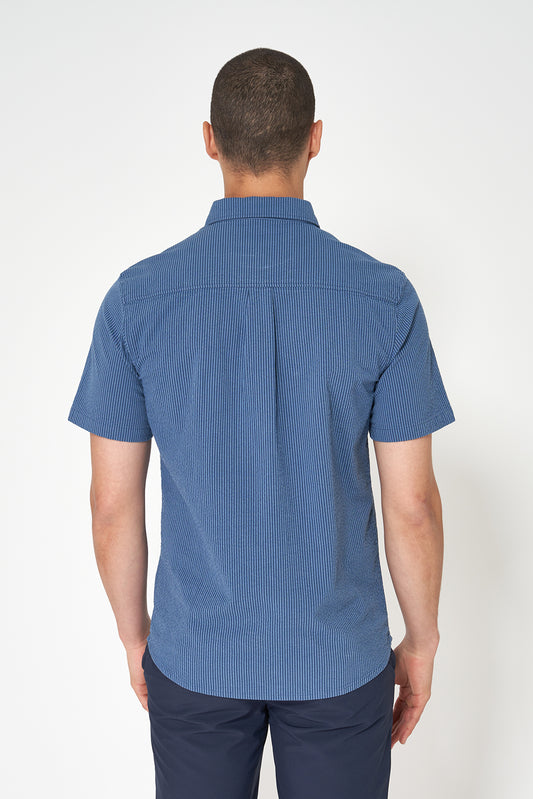 Short-sleeved poplin shirt