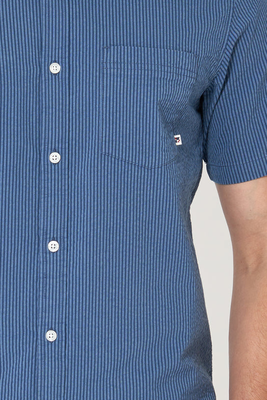 Short-sleeved poplin shirt