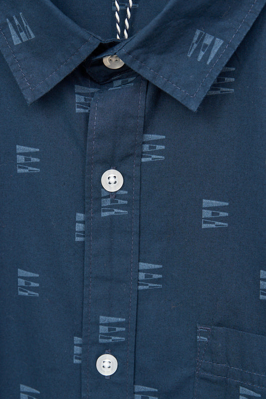 Short-sleeved poplin shirt