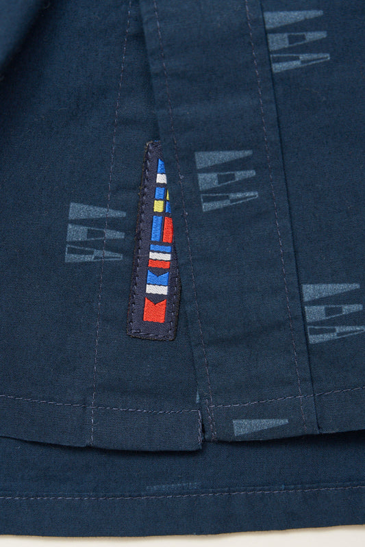 Short-sleeved poplin shirt