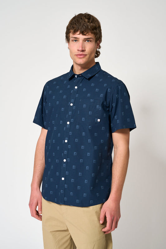 Short-sleeved poplin shirt