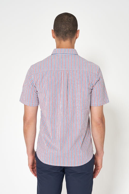 Short-sleeved poplin shirt